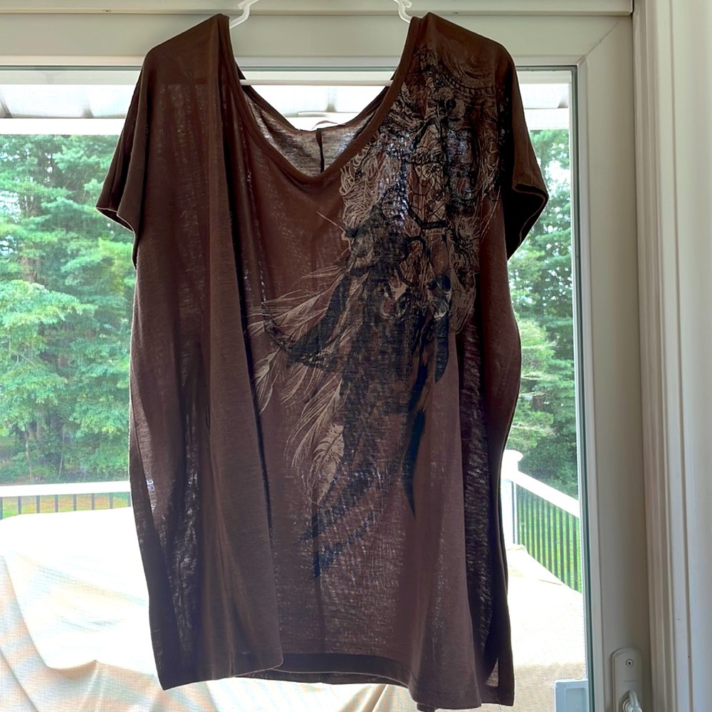 Adoro dream catcher blouse, X-Large, brown